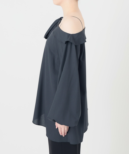 VERMEIL par iena(ヴェルメイユパーイエナ)の「ボートネックリボンブラウス(シャツ/ブラウス・レディース・ブラックミックス/キャメル・FREE)」の19枚目の写真