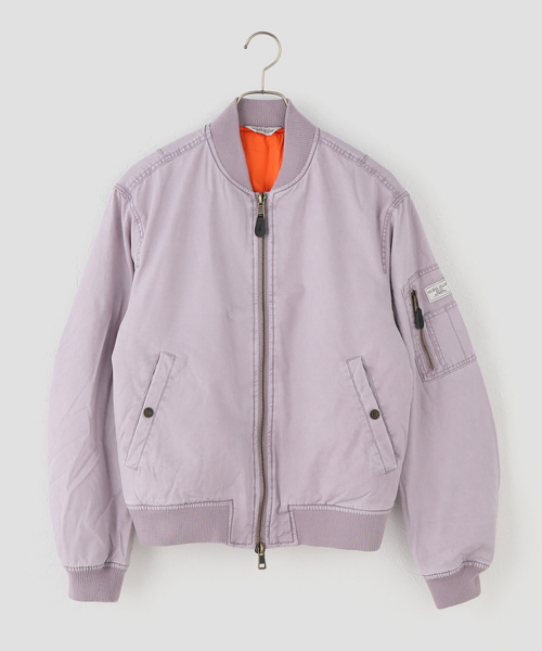 GUESS JEANS(ゲスジーンズ)の「GUESS JEANS / ゲス ジーンズ WASHED BOMBER JACKET(MA-1・レディース・ピンク・SMALL)」の1枚目の写真