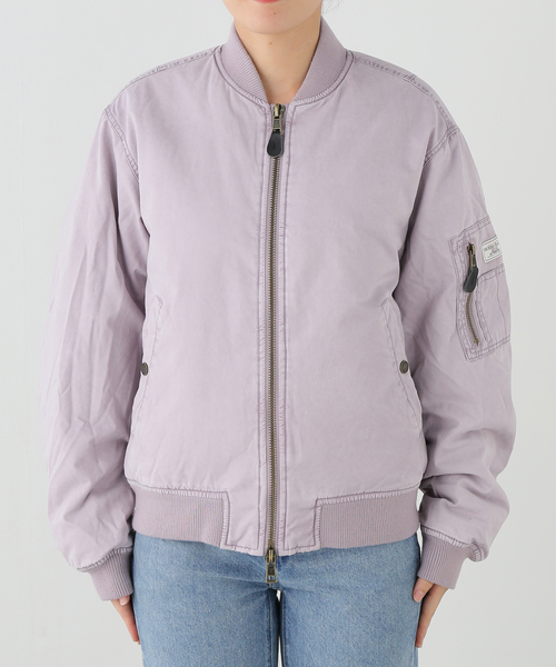 GUESS JEANS(ゲスジーンズ)の「GUESS JEANS / ゲス ジーンズ WASHED BOMBER JACKET(MA-1・レディース・ピンク・SMALL)」の13枚目の写真