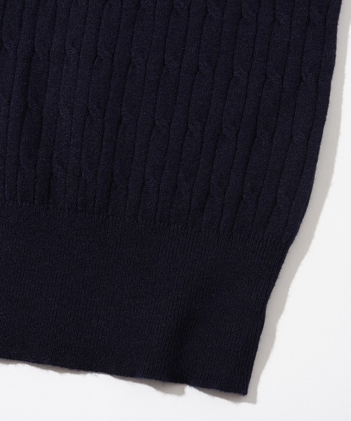 U.S. POLO ASSN.(ユーエスポロアッスン)の「【U.S. POLO ASSN./ユーエスポロアッスン】ロゴ刺繍 ケーブル編み クルーネック カーディガン/セーター(カーディガン/ボレロ・レディース・ネイビー/イエロー/アイボリー/レッド・M/L)」の9枚目の写真