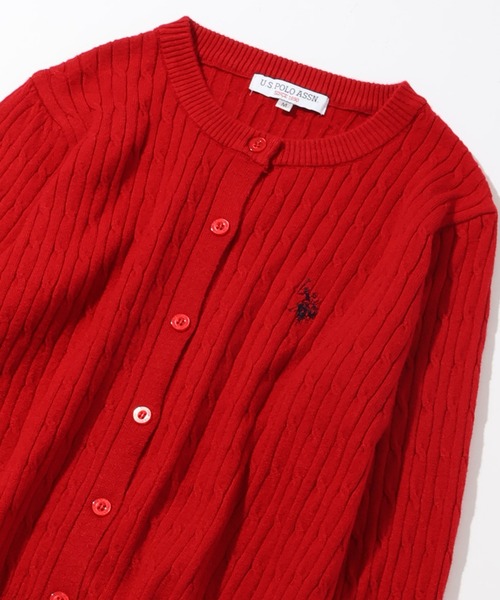 U.S. POLO ASSN.(ユーエスポロアッスン)の「【U.S. POLO ASSN./ユーエスポロアッスン】ロゴ刺繍 ケーブル編み クルーネック カーディガン/セーター(カーディガン/ボレロ・レディース・ネイビー/イエロー/アイボリー/レッド・M/L)」の13枚目の写真