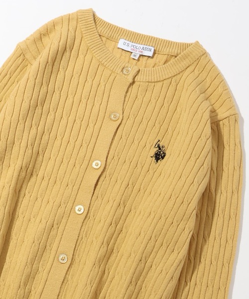 U.S. POLO ASSN.(ユーエスポロアッスン)の「【U.S. POLO ASSN./ユーエスポロアッスン】ロゴ刺繍 ケーブル編み クルーネック カーディガン/セーター(カーディガン/ボレロ・レディース・ネイビー/イエロー/アイボリー/レッド・M/L)」の14枚目の写真