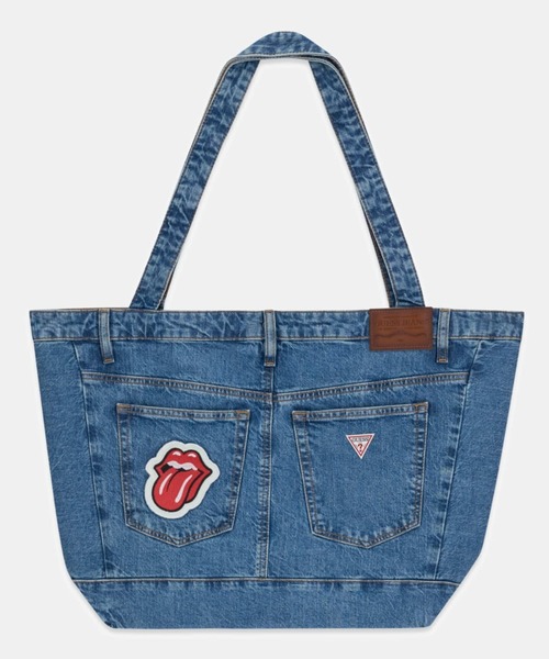 Guess(ゲス)の「GUESS JEANS Denim Tote トートバッグ ローリングストーンズ(トートバッグ・メンズ・インディゴブルー・ONE SIZE)」の2枚目の写真