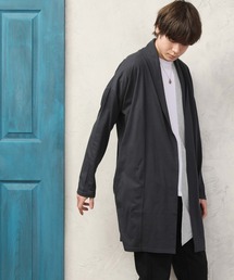 秋服 ストレッチ天竺 ビッグシルエット ロングカーディガン
