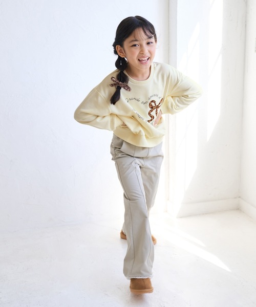 ROPE' PICNIC(ロペピクニック)の「【KIDS/キッズ】ハート リボーンモチーフ 裏毛プルオーバー(スウェット・キッズ・キナリ/ピンク・M/L/S)」の10枚目の写真
