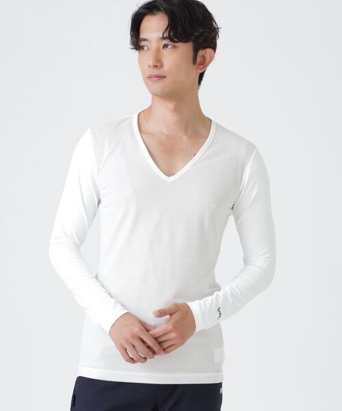 PEARLY GATES(パーリーゲイツ)の「Super Natural ウールメッシュ × ナイロンベア天竺(MENS)(Tシャツ/カットソー・メンズ・ネイビー/ホワイト・MEDIUM/X-LARGE/LARGE)」の3枚目の写真