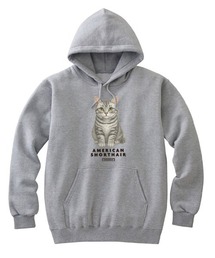 Moftique(モフティック) プルパーカー スウェット 裏毛 アメリカンショートヘア キャット ペット アニマル プリント トップス レディース ユニセックス
