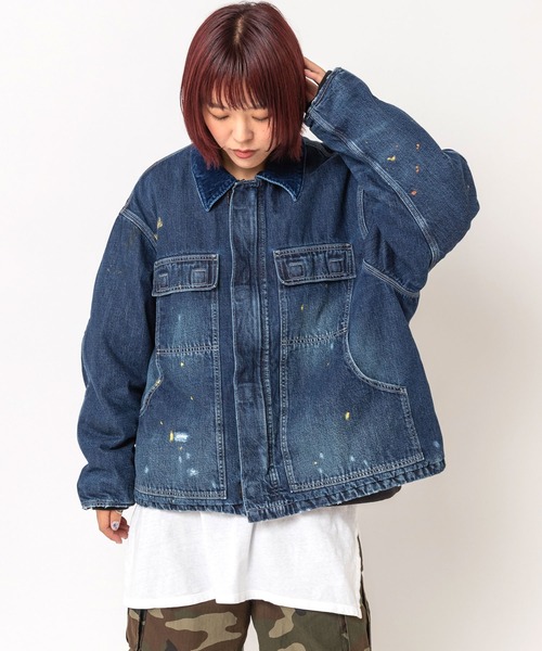 RNA(アールエヌエー)の「J2213 ビンテージペイントカバーオール(カバーオール・レディース・パープル/ライトインディゴブルー・MEDIUM)」の13枚目の写真