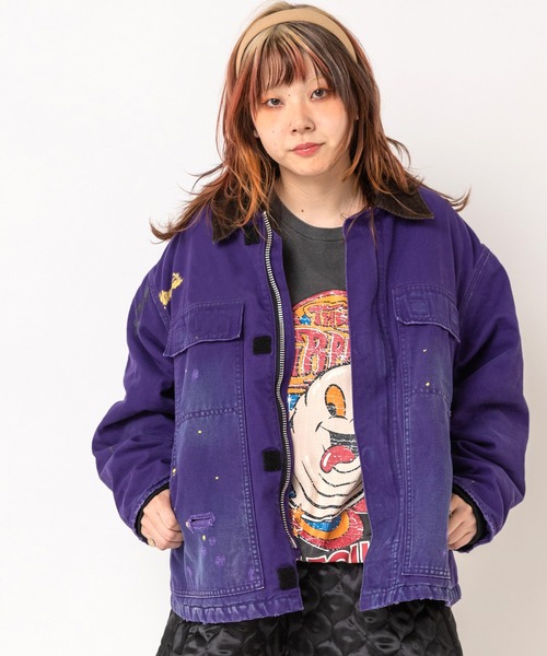 RNA(アールエヌエー)の「J2213 ビンテージペイントカバーオール(カバーオール・レディース・パープル/ライトインディゴブルー・MEDIUM)」の11枚目の写真