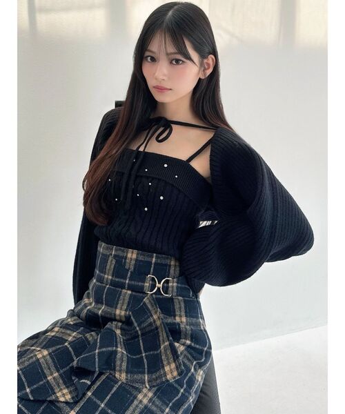 RESEXXY（リゼクシー）の「ケーブルアンサンブルトップス（ニット/セーター・レディース・チャコールグレー/ホワイト/ブラック・FREE）」の18枚目の写真