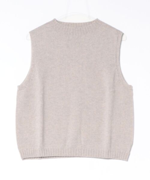 Morris & Sons（モリスアンドサンズ）の「MORRIS & SONS | ジーロンラム クルーネックベスト（ベスト・レディース・ブラック/オートミール・F）」の2枚目の写真