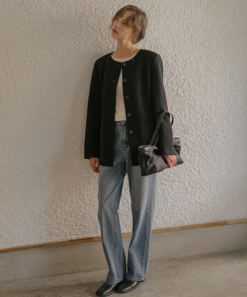 TILL I DIE（ティルアイダイ）の「Wool blended tweed jacket [TIFA06JK07]_Black（その他アウター・レディース・ブラック・FREE）」の2枚目の写真