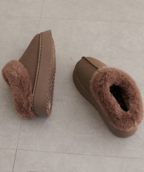 natural couture(ナチュラルクチュール)の「ムートンスリッポン(スリッポン・レディース・キャメル/ベージュ/ブラウン・SMALL/MEDIUM/LARGE)」の20枚目の写真