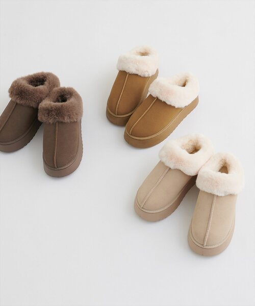 natural couture(ナチュラルクチュール)の「ムートンスリッポン(スリッポン・レディース・キャメル/ベージュ/ブラウン・SMALL/MEDIUM/LARGE)」の22枚目の写真