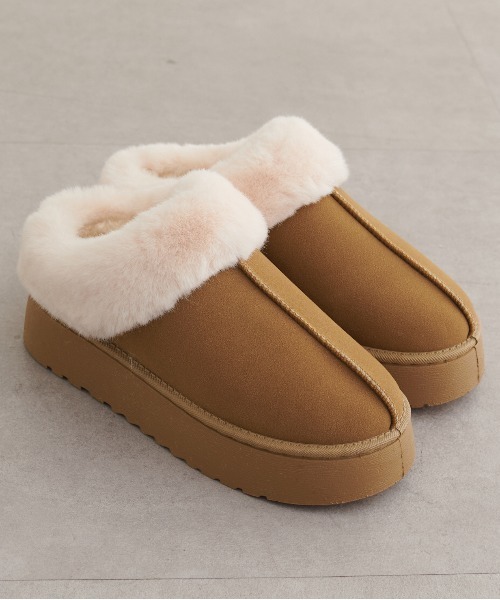natural couture(ナチュラルクチュール)の「ムートンスリッポン(スリッポン・レディース・キャメル/ベージュ/ブラウン・SMALL/MEDIUM/LARGE)」の3枚目の写真