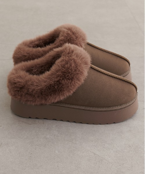 natural couture(ナチュラルクチュール)の「ムートンスリッポン(スリッポン・レディース・キャメル/ベージュ/ブラウン・SMALL/MEDIUM/LARGE)」の9枚目の写真
