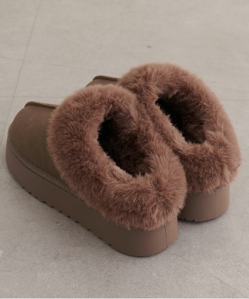 natural couture(ナチュラルクチュール)の「ムートンスリッポン(スリッポン・レディース・キャメル/ベージュ/ブラウン・SMALL/MEDIUM/LARGE)」の10枚目の写真
