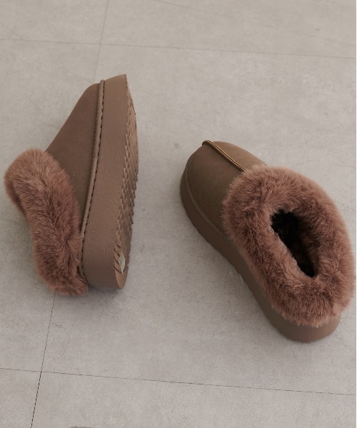 natural couture(ナチュラルクチュール)の「ムートンスリッポン(スリッポン・レディース・キャメル/ベージュ/ブラウン・SMALL/MEDIUM/LARGE)」の11枚目の写真
