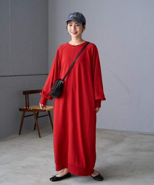 FREAK'S STORE(フリークスストア)の「限定展開 裏毛 ルーズ オーバー ワンピース(ワンピース・レディース・レッド/ブラック/グレー/ネイビー/ダークブラウン・フリ-)」の10枚目の写真