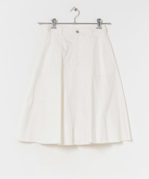 URBAN RESEARCH ROSSO WOMEN(アーバンリサーチ ロッソ)の「コットンカルゼフレアスカート∴(スカート・レディース・オフホワイト/ブルー・36/38)」の3枚目の写真
