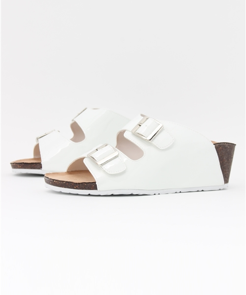 Re:EDIT（リエディ）の「ダブルベルトタイプ足に優しい楽ちんウェッジソールサンダル/スリッパサンダル[Re:EDIT/リエディ][春夏新作]（サンダル・レディース・ブラック/ブラック系その他/シルバー/ホワイト/ネイビー/ホワイト系その他・MEDIUM/X-LARGE/LARGE/SMALL）」の3枚目の写真