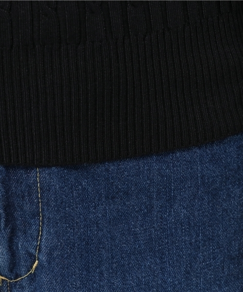 coca（coca）（コカ）の「優しい肌触りのVネックケーブルニット（ニット/セーター・レディース・グレー/ネイビー/ブラック/ワイン/ホワイト・ONE SIZE/M/L）」の13枚目の写真