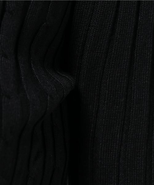 coca（coca）（コカ）の「優しい肌触りのVネックケーブルニット（ニット/セーター・レディース・グレー/ネイビー/ブラック/ワイン/ホワイト・ONE SIZE/M/L）」の14枚目の写真