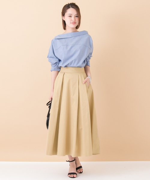 URBAN RESEARCH（アーバンリサーチ）の「UR チノタックロングスカート（スカート・レディース・オフホワイト/ベージュ・38/36）」の18枚目の写真