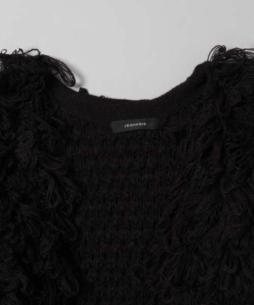 JEANASIS（ジーナシス）の「ループカーディガン/766873（カーディガン/ボレロ・レディース・ベージュ/レッド/ブラック・FREE）」の5枚目の写真