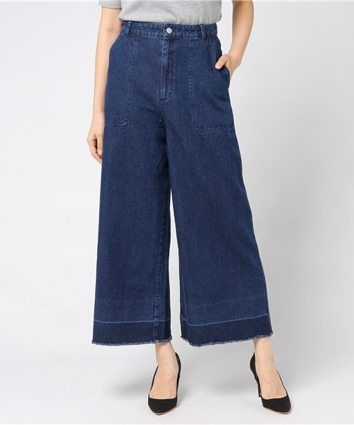 12Twelve Agenda(トゥエルブ アジェンダ)の「デニムワイドパンツ(デニムパンツ・レディース・インディゴブルー/ブルー・S/M)」の3枚目の写真