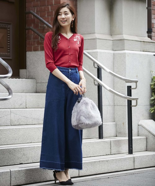 12Twelve Agenda(トゥエルブ アジェンダ)の「デニムワイドパンツ(デニムパンツ・レディース・インディゴブルー/ブルー・S/M)」の9枚目の写真