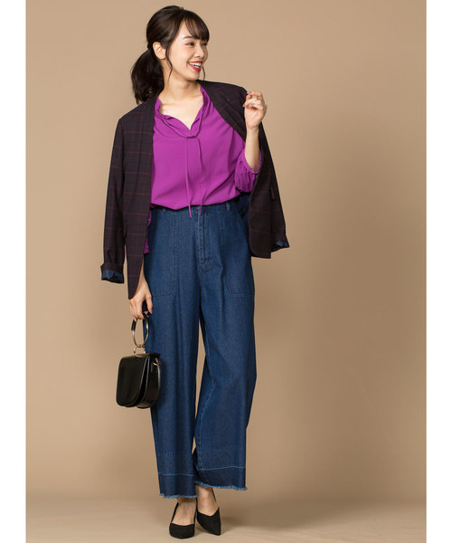 12Twelve Agenda(トゥエルブ アジェンダ)の「デニムワイドパンツ(デニムパンツ・レディース・インディゴブルー/ブルー・S/M)」の11枚目の写真
