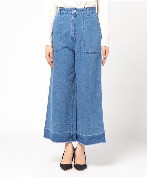 12Twelve Agenda(トゥエルブ アジェンダ)の「デニムワイドパンツ(デニムパンツ・レディース・インディゴブルー/ブルー・S/M)」の6枚目の写真