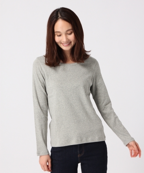 GLOBAL WORK（グローバルワーク）の「スーピマコットンインナー長袖（Tシャツ/カットソー・レディース・ホワイト/ブラック/ワインレッド/その他/グレー・SMALL/MEDIUM/LARGE）」の4枚目の写真