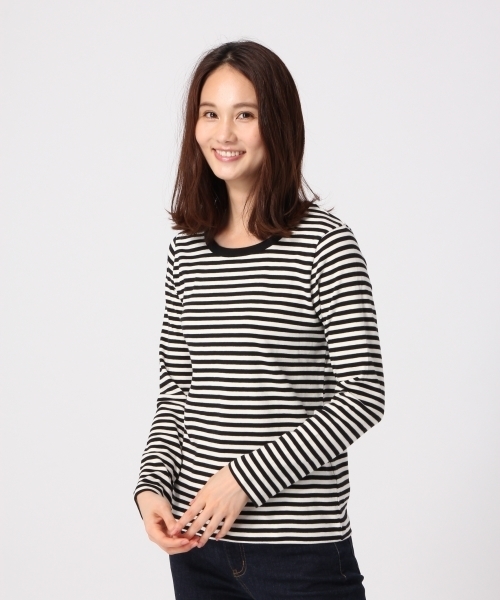 GLOBAL WORK（グローバルワーク）の「スーピマコットンインナー長袖（Tシャツ/カットソー・レディース・ホワイト/ブラック/ワインレッド/その他/グレー・SMALL/MEDIUM/LARGE）」の5枚目の写真