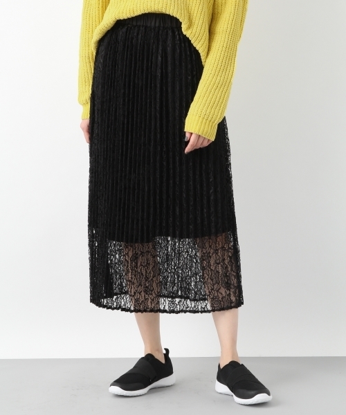 LEPSIM(レプシィム)の「レースプリーツロングスカート 773884(スカート・レディース・ブラック/カーキ・MEDIUM/LARGE)」の2枚目の写真