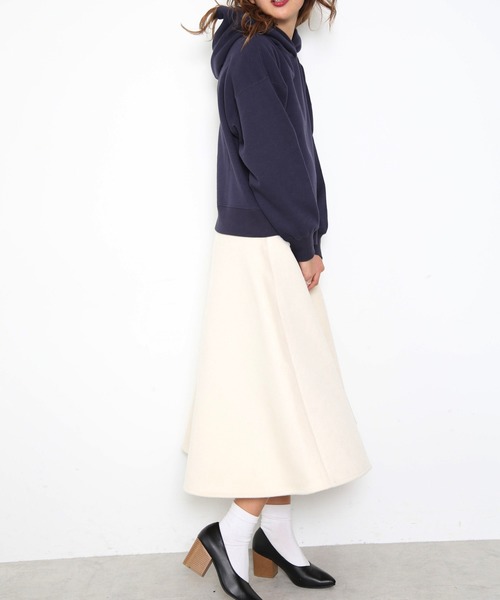 FREE'S MART（フリーズマート）の「Ｆメルトンサーキュラースカート（スカート・レディース・オレンジ/ホワイト・MEDIUM/SMALL）」の6枚目の写真