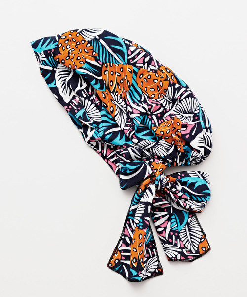 チャイハネ（チャイハネ）の「【チャイハネ】レトロプリント リボンターバンキャップ（キャップ・レディース・ネイビー/レッド/ターコイズブルー/ブルー/ブラックミックス/ブルー系その他/オレンジ系その他・FREE）」の7枚目の写真