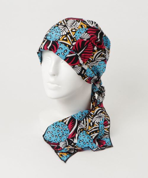 チャイハネ（チャイハネ）の「【チャイハネ】レトロプリント リボンターバンキャップ（キャップ・レディース・ネイビー/レッド/ターコイズブルー/ブルー/ブラックミックス/ブルー系その他/オレンジ系その他・FREE）」の12枚目の写真