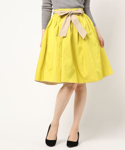 NARACAMICIE（ナラカミーチェ）の「【2WEY】リバーシブルギャザースカート（スカート・レディース・ネイビー/ベージュ/ベージュ系その他・MEDIUM）」の4枚目の写真