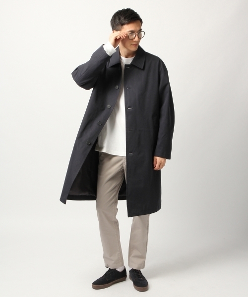 GLOBAL WORK（グローバルワーク）の「ステンカラーコート/775842（ステンカラーコート・メンズ・ネイビー/ライトベージュ・LARGE/MEDIUM/SMALL）」の4枚目の写真