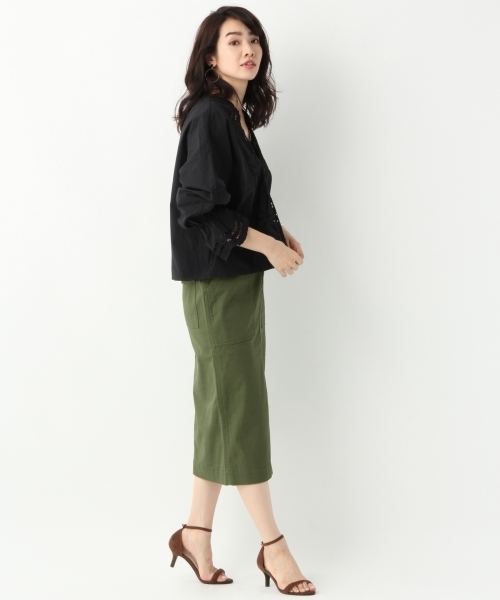 A part by（アパートバイ）の「CカットワークレースブラウスLS　788909 （シャツ/ブラウス・レディース・ホワイト/ブラック/グリーン・FREE）」の4枚目の写真