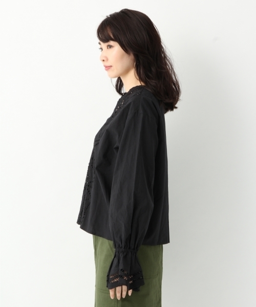 A part by（アパートバイ）の「CカットワークレースブラウスLS　788909 （シャツ/ブラウス・レディース・ホワイト/ブラック/グリーン・FREE）」の10枚目の写真