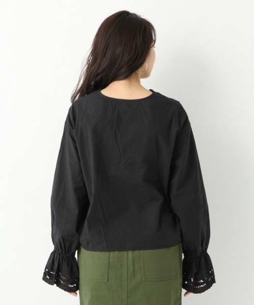 A part by（アパートバイ）の「CカットワークレースブラウスLS　788909 （シャツ/ブラウス・レディース・ホワイト/ブラック/グリーン・FREE）」の11枚目の写真