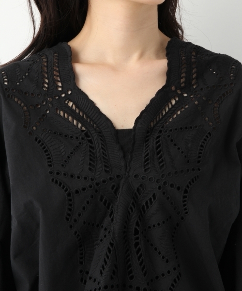 A part by（アパートバイ）の「CカットワークレースブラウスLS　788909 （シャツ/ブラウス・レディース・ホワイト/ブラック/グリーン・FREE）」の12枚目の写真