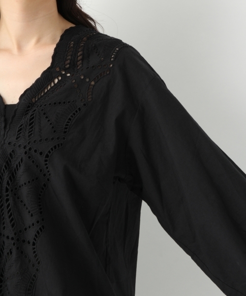 A part by（アパートバイ）の「CカットワークレースブラウスLS　788909 （シャツ/ブラウス・レディース・ホワイト/ブラック/グリーン・FREE）」の13枚目の写真