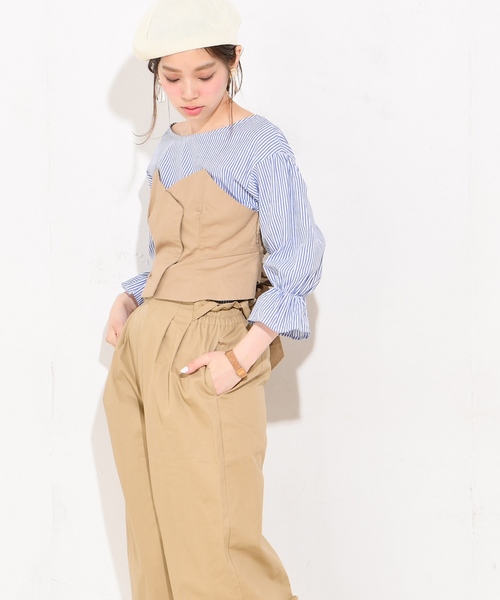 natural couture（ナチュラルクチュール）の「ビスチェドッキングブラウス（シャツ/ブラウス・レディース・ブラック/ベージュ/ピンク/その他・FREE）」の11枚目の写真