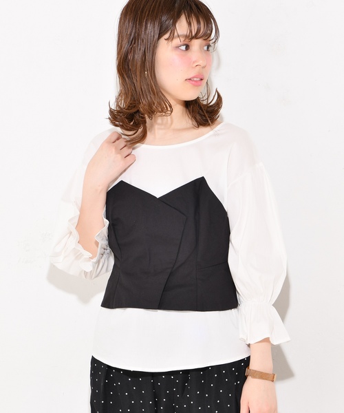 natural couture（ナチュラルクチュール）の「ビスチェドッキングブラウス（シャツ/ブラウス・レディース・ブラック/ベージュ/ピンク/その他・FREE）」の15枚目の写真