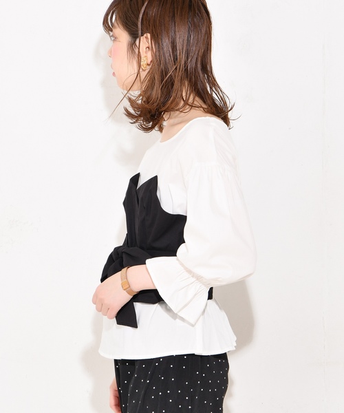 natural couture（ナチュラルクチュール）の「ビスチェドッキングブラウス（シャツ/ブラウス・レディース・ブラック/ベージュ/ピンク/その他・FREE）」の7枚目の写真