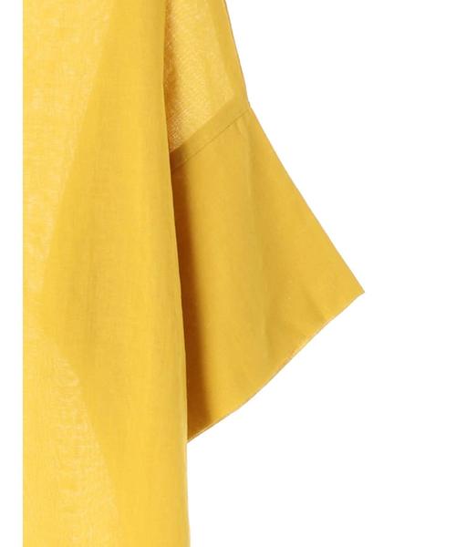 koe（コエ）の「・オープンカラー5分袖シャツ ●（シャツ/ブラウス・レディース・オフホワイト/ブラック/オレンジ/イエロー/グリーン・FREE）」の14枚目の写真